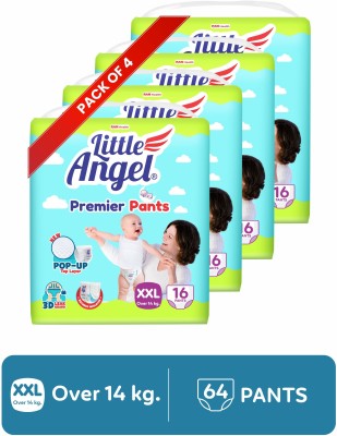 Little Angel Premier Diaper Pants with 12 hrs absorption 16 Count/Pack,Pack of 4,above 14Kgs - XXL(64 Pieces)