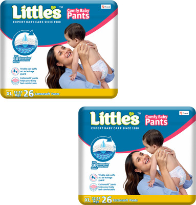 Little's Comfy Baby Pants, Standard, Extra Large With 10 Hours Absorption Protection - XL(52 Pieces)