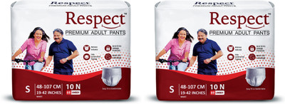 RESPECT Premium Pant Adult - Small (10 Pieces)- Waist(19-42 inch) - (Pack of 2) - S(20 Pieces)