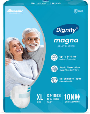 DIGNITY Magna Tape Style Adult Diapers - XL(10 Pieces)