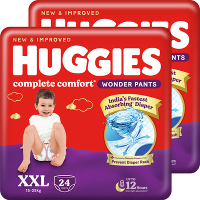 Huggies Complete Comfort Wonder Pant, India's Fastest Absorbing Diaper (24 X 2) - XXL(48 Pieces)