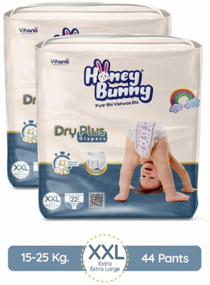 HONEY BUNNY Baby Diaper Pants with bubble top sheet| Extra Soft | 12 Hour protection - XXL - XXL(44 Pieces)