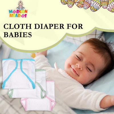 MODERN HEADOS Daily Use Reusable Cotton Diaper Pack of 3