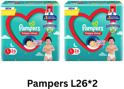 Pampers Anti rash lotion with Aloe vera baby Large size diaper pants(Pack of 2) - L(52 Pieces)