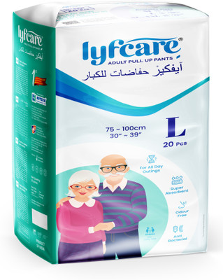 lyfcare Pull-Up Pants | Waist Size (30-39 Inch) Adult Diapers - L(20 Pieces)