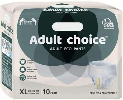 ADULT CHOICE Eco Pants Adult Diaper - Extra Large (10 Pieces)- Waist (35-60 inch) - XL(10 Pieces)