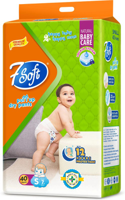 7 Soft Baby Diaper Pants | Soft Cottony | Leakage Protection | High Absorb Technology - S