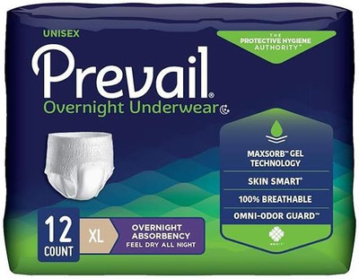 Prevail Overnight Protective Underwear - XL(12 Pieces)