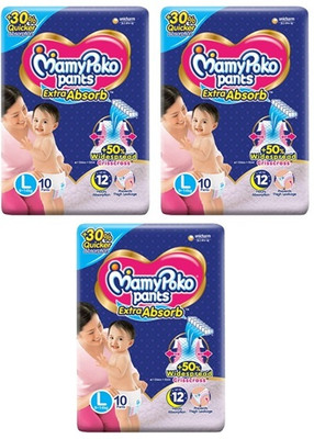 MamyPoko Pants Extra Absorb Large - 10x3 Diapers - L(30 Pieces)