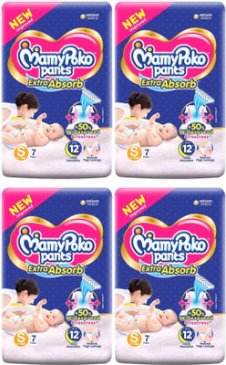 MamyPoko Pants Extra Absorb Dipers Small size ( 7+7+7+7 pieces ) - S(28 Pieces)
