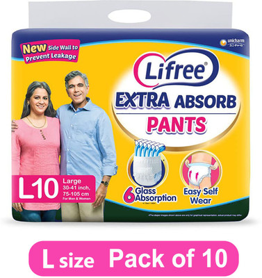 LIFREE Adult Diaper Pants, Extra Absorb Adult Diapers - L(10 Pieces)