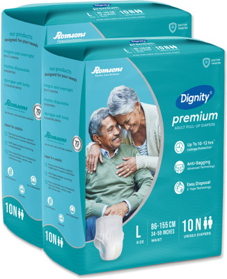 DIGNITY Premium Pant Style Adult Diapers - L(20 Pieces)