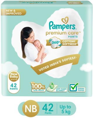 Pampers Premium Care Diaper Pants with 360 Cottony Softness - New Born(42 Pieces)