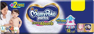MamyPoko Pants Extra Absorb Large Diapers - L(22 Pieces)