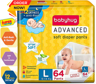 babyhug DIAPER LARGE 64 ADVANCE - L(64 Pieces)