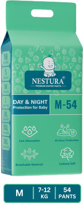 NESTURA Baby Diaper Pants Medium M size Pack of 1 - M(54 Pieces)