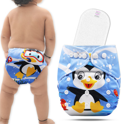 Bembika Leakproof Printed Cloth Diaper With 3-Layer insert Reusable for Babies (BE2734) - M