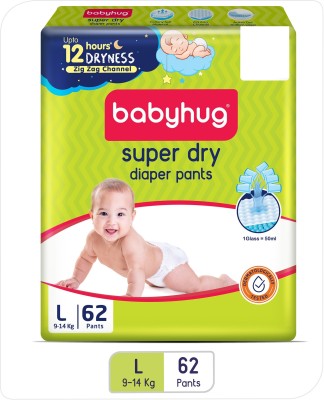 babyhug Super Dry Pant Style Diaper Large L Size - 62 Pieces - L(62 Pieces)