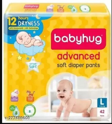 babyhug Pants Large 42 Pack - Advanced Soft Diapers Pants (9-14 Kg) - L