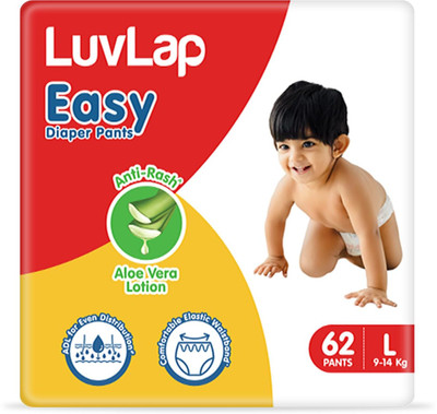 LuvLap Easy Diaper Pants With Rash Protection - Large (62 Pieces) - L(62 Pieces)