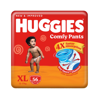 Huggies Comfy Baby Pant Diapers - XL(56 Pieces)