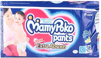 MamyPoko Extra Absorb Daiper For Baby Large L-36 - L(36 Pieces)