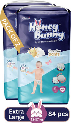 HONEY BUNNY Baby Diaper Pants with bubble top sheet| Extra Soft | 12 Hour protection - XL(84 Pieces)