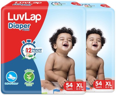 LuvLap Diaper Pants Extra Large 12 to 17Kg, Super Jumbo Pack (54 Count x 2 = 108 Count) - XL(108 Pieces)