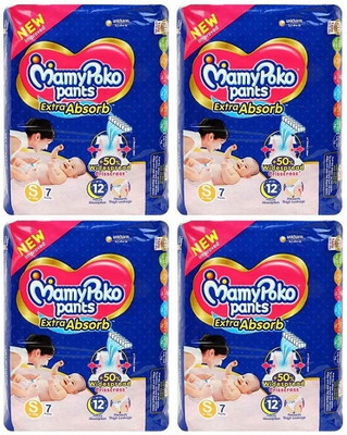 MamyPoko Pants Extra Absorb Diaper Pants S - 7x4 Diapers - S(28 Pieces)