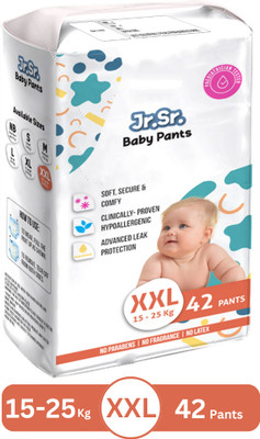 Jr. Sr. Baby Diaper Pants with Advanced Leak Protection | Soft & Comfortable | Pack of 1 - XXL(42 Pieces)