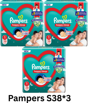 Pampers Anti rash lotion with Aloe vera baby Small size diaper pants(Pack of 3) - S(114 Pieces)