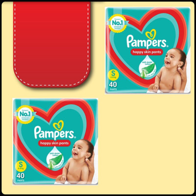 Pampers Baby Diapers-S Size(Pack of 2)-25N303 - S(80 Pieces)