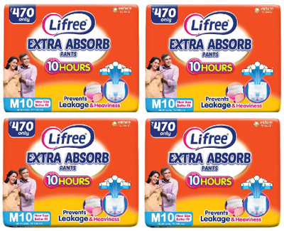 LIFREE Extra Absorb Pants, Medium - Waist Size: 30-41 Inch, 40 Count pack of 4 - M(40 Pieces)
