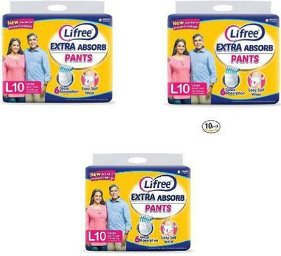 LIFREE Extra Absorb L10 Adult Diapers - L(30 Pieces)