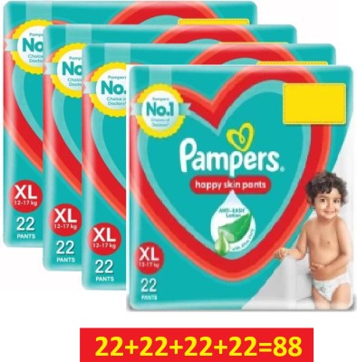 Pampers Happy Skin Pants, With Anti Rash Lotion - XL(88 Pieces)