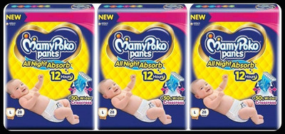 MamyPoko Baby Diapers-L Size(Pack of 3)-25N582 - L(84 Pieces)