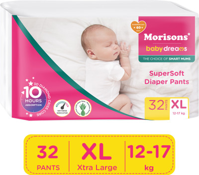 Morisons Baby Dreams Super Soft Diaper Pants - Xtra Large - XL(32 Pieces)