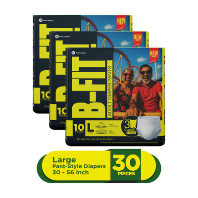 B-FIT Regular Pant Style Adult Diapers - L(30 Pieces)