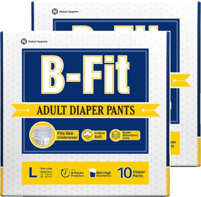 B-FIT Pant Style Unisex, Leakproof, Elastic Waist and Wetness Indicator Adult Diapers - L(20 Pieces)