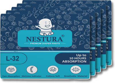 NESTURA Baby Diaper Pants Pack of 5 - L(160 Pieces)