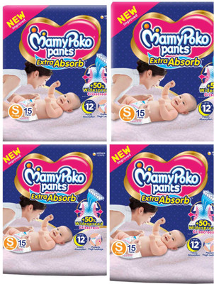 MamyPoko NEW & IMPROVED EXTRA ABSORB PANTS (S-15*4) - S(60 Pieces)