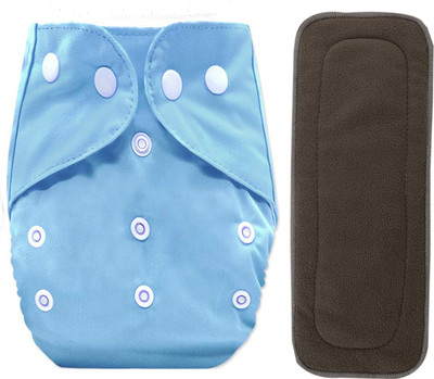 Feelitson Cloth Diaper Reusable Washable Adjustable 1 Sky Blue Diaper 1 Insert - S - M