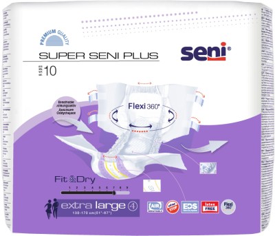 Seni Super Plus Breathable Adult Diapers - Extra Large (10 Pieces) Adult Diapers - XL(10 Pieces)