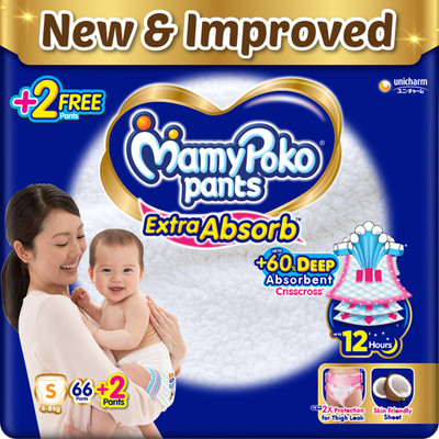 MamyPoko Extra Absorb Small 66+2 - S(68 Pieces)