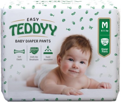 TEDDY EASY Pant Style Diaper - Medium (34 Pieces) - M(34 Pieces)