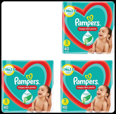 Pampers Baby Diapers-S Size(Pack of 3)-25N282 - S(120 Pieces)