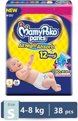MamyPoko All Night Deep Absorb baby Diaper Pants Small Size - S(38 Pieces)