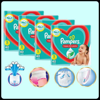 Pampers Baby Diapers-S Size(Pack of 4)-25N351 - S(160 Pieces)