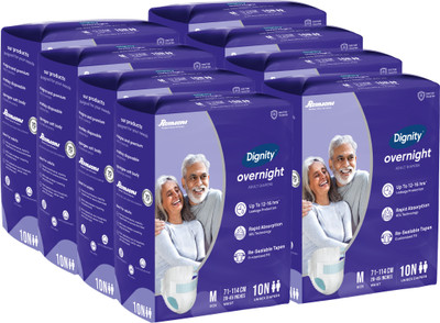 DIGNITY Overnight Tape Style Adult Diapers - M(80 Pieces)