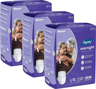 DIGNITY Overnight Pant Style Adult Diapers - L - XL(30 Pieces)